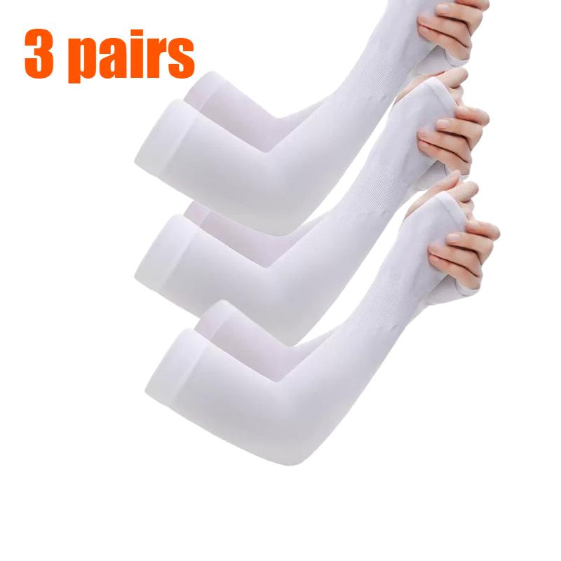 1/2/3Pairs Summer Ice Silk Sleeves for Men Women Breathable UV Sun Protection Arm Sleeves UPF50 Sunproof Cooling Cycling Outdoor