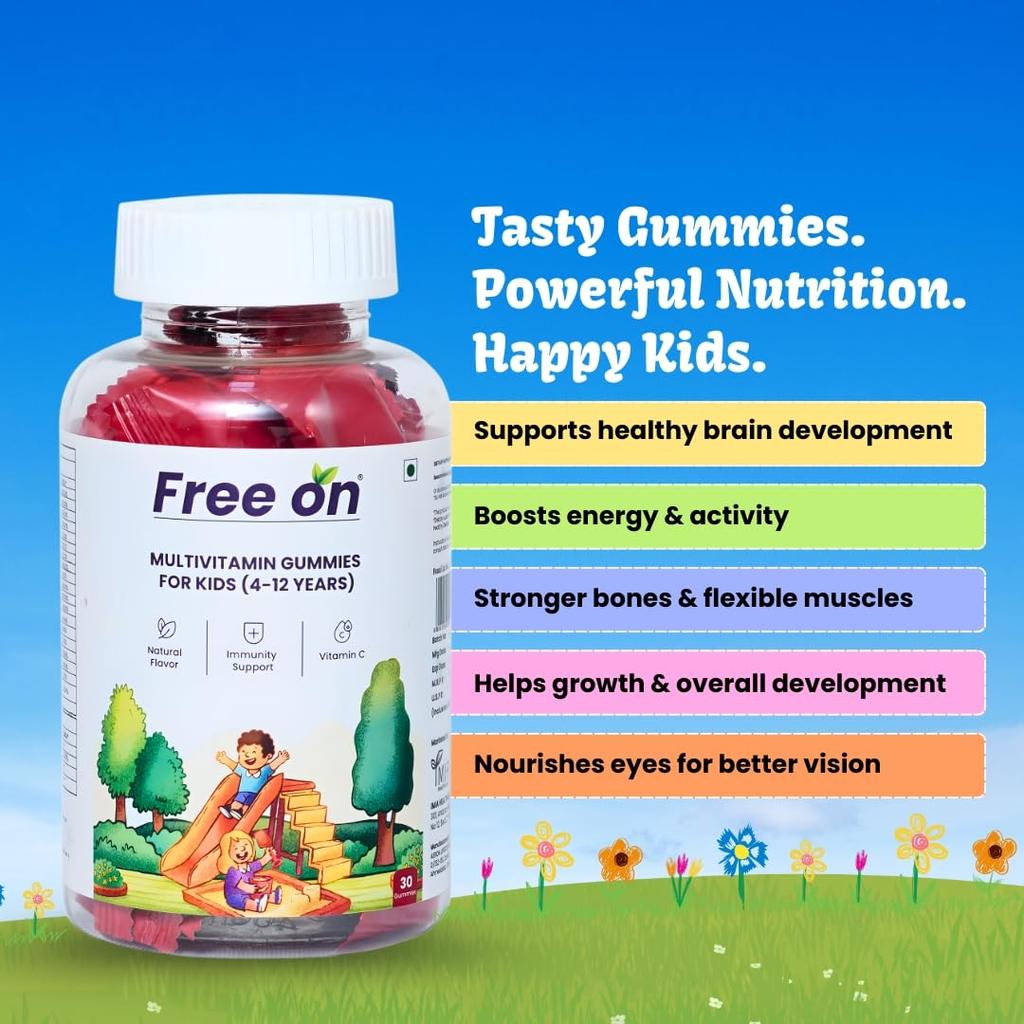 Free On Multivitamin Gummies for Kids 4-12 Years, 30 Gummies