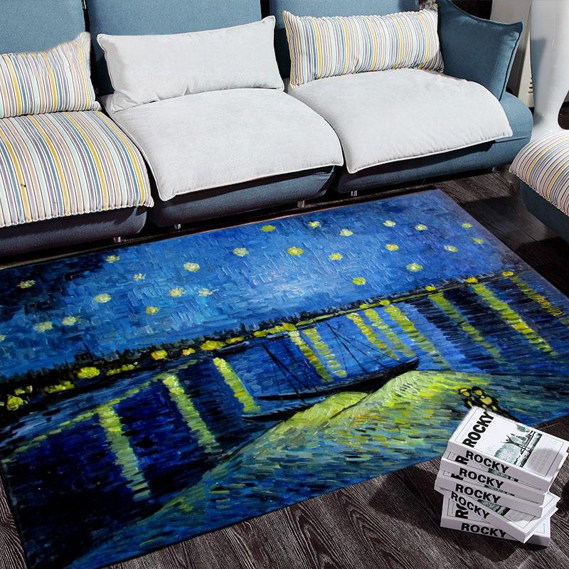 Van Gogh Oil Painting Art Doormat Indoor Outdoor Home Decoration Carpet Non Slip Bedroom Mat Kitchen Balcony Kitchen Floor Rug