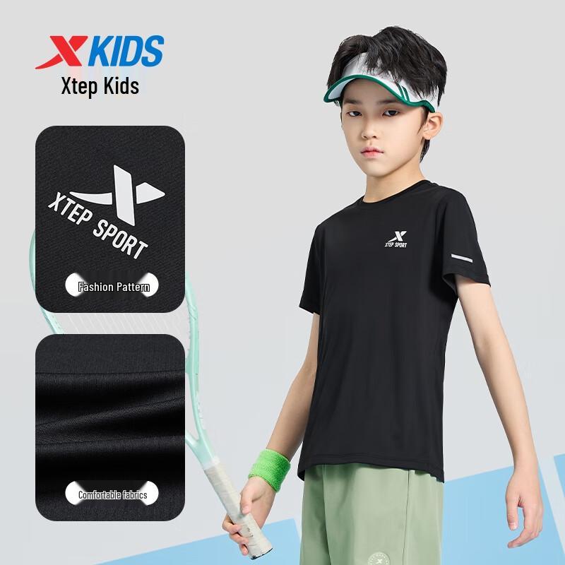 Xtep Kids' Moisture-Wicking Quick-Dry Short Sleeve T-Shirt