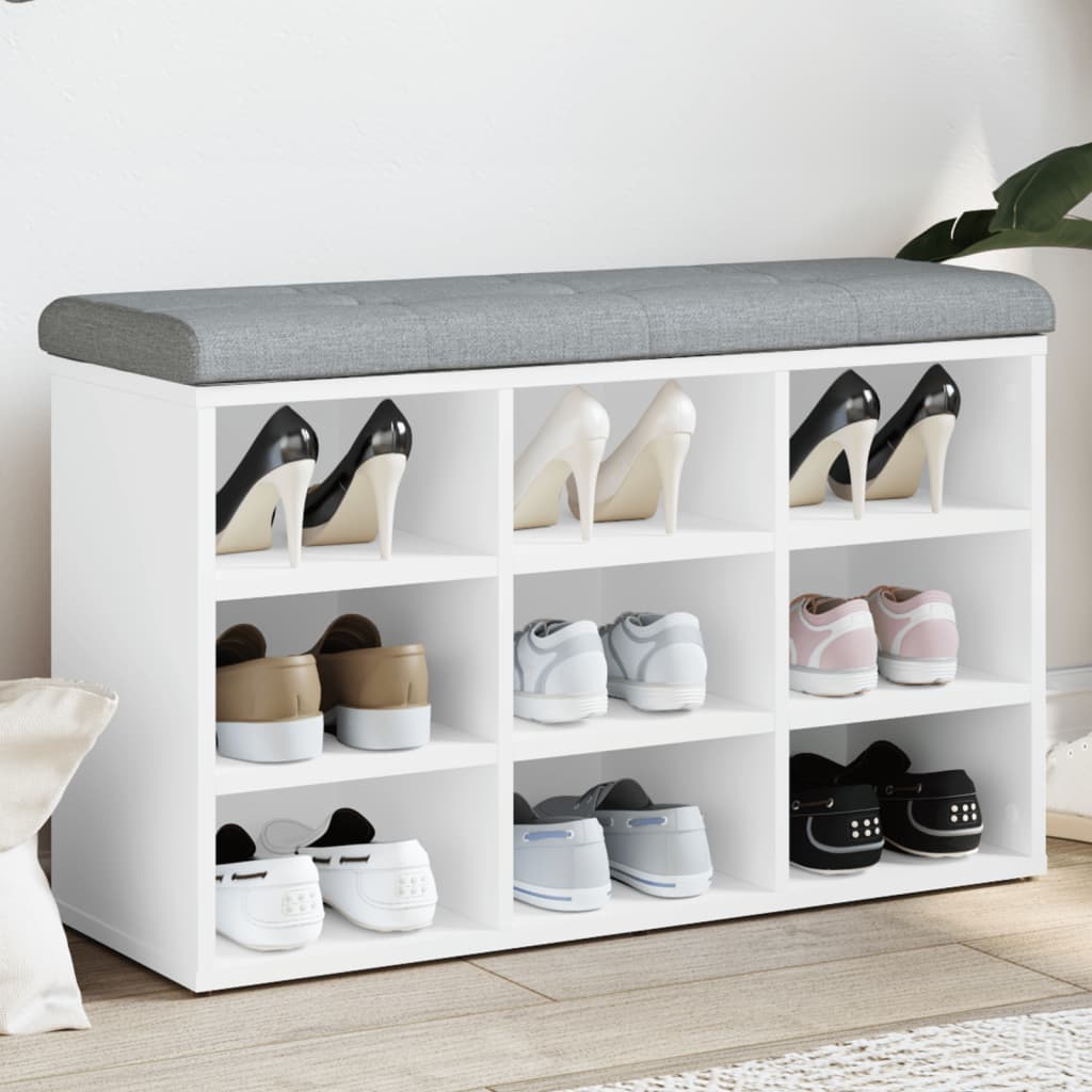Shoe Bench White 82 x 32 x 50 cm Engineered Wood