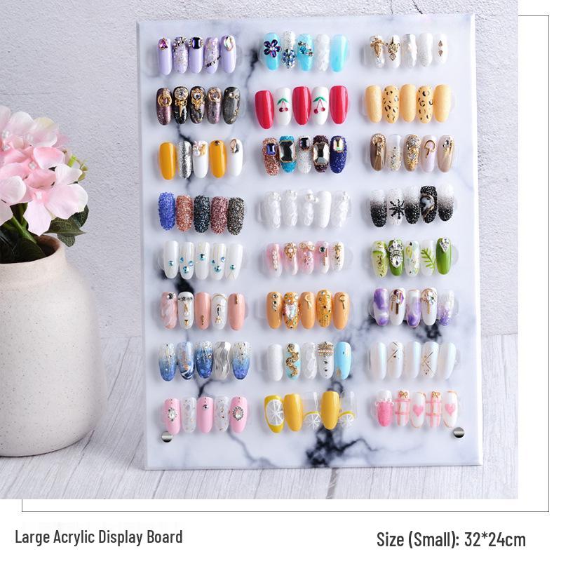 Japanese Style Marble Pattern Nail Art Display Stand with Magnetic Detachable Board