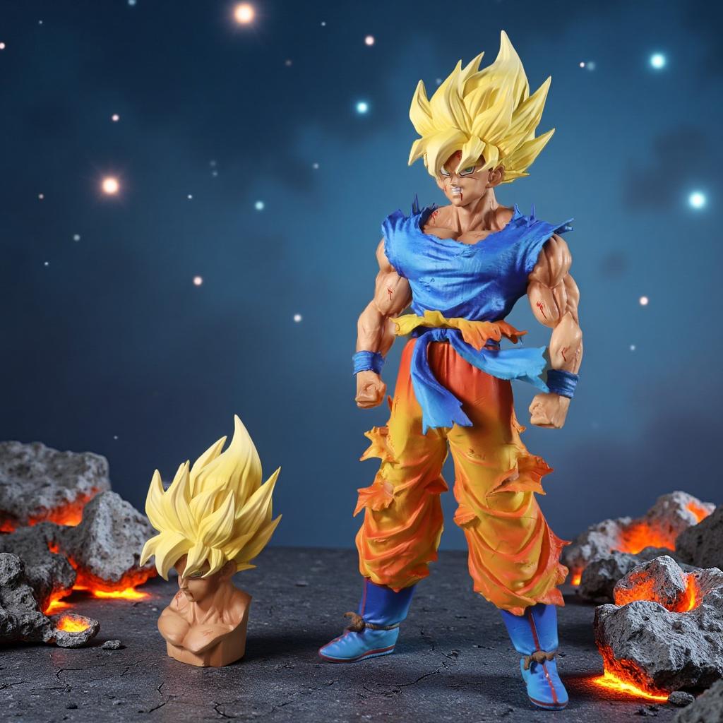 Interchangeable Head 27cm Drogan Boll Z Figure Gocool Anime Figures First Super Saiyan  Gokou Pvc Model Toys Doll  Gifts