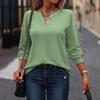 New Women's Casual V-neck Long-sleeved Pullover Regular Clean Multi-color Sweatshirt