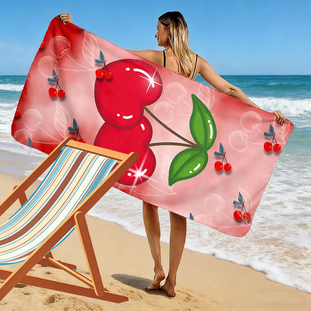 Rotes Kirschenmuster Strandtuch Ein Muss für den Strandurlaub