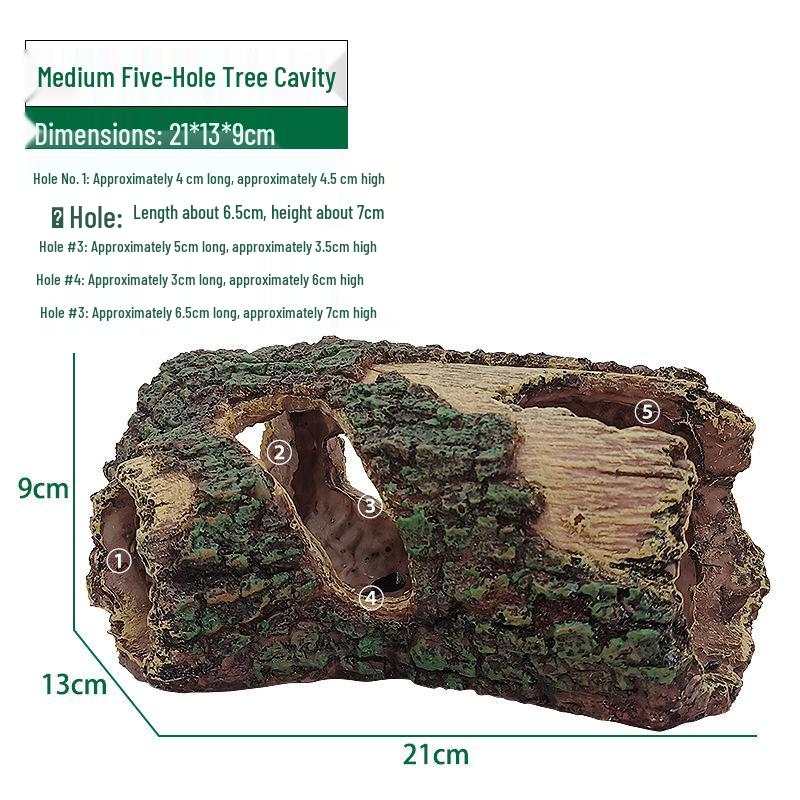Aquarium Landscape Resin Tree Stump Cave for Reptiles, Fish, and Shrimp