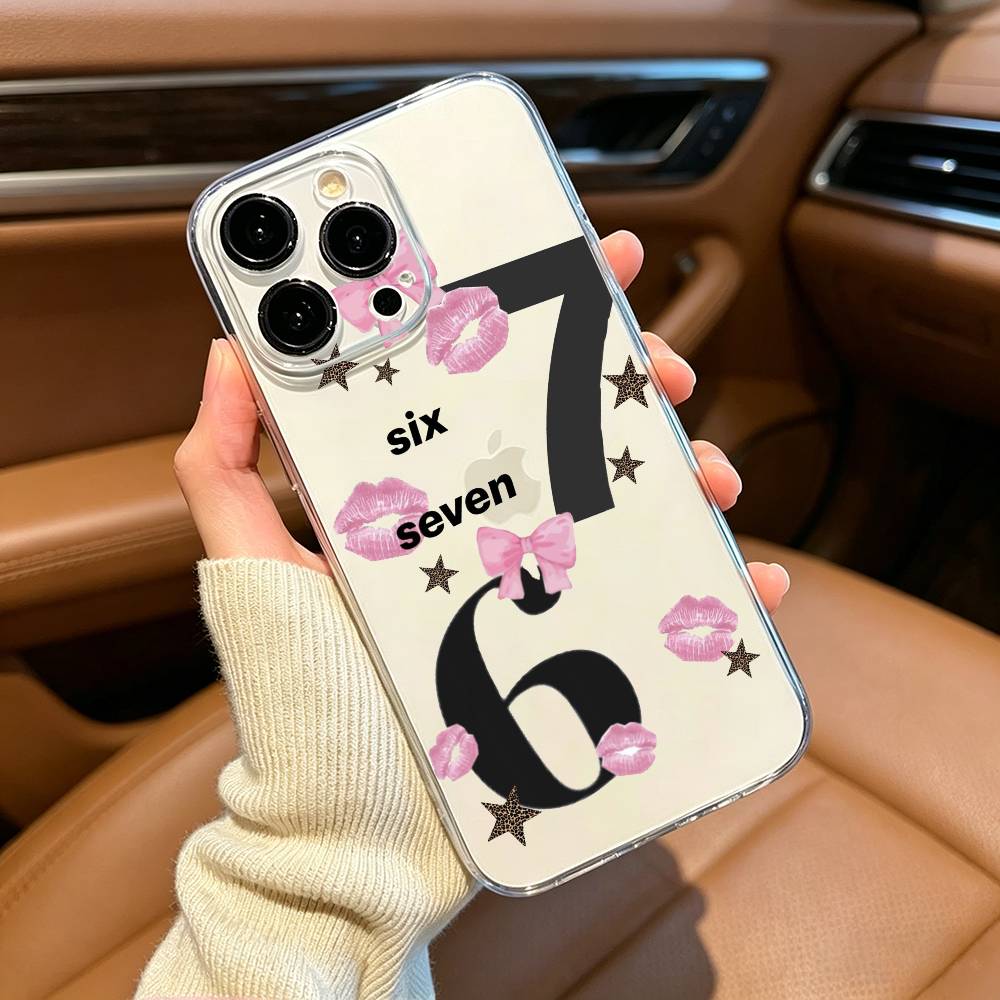 SS Fashion Six Seven 67 Phone Case For iPhone17,16,15,14,13,12,Pro Max,16/15/14 Plus XS Soft Silicone Transparent Cover