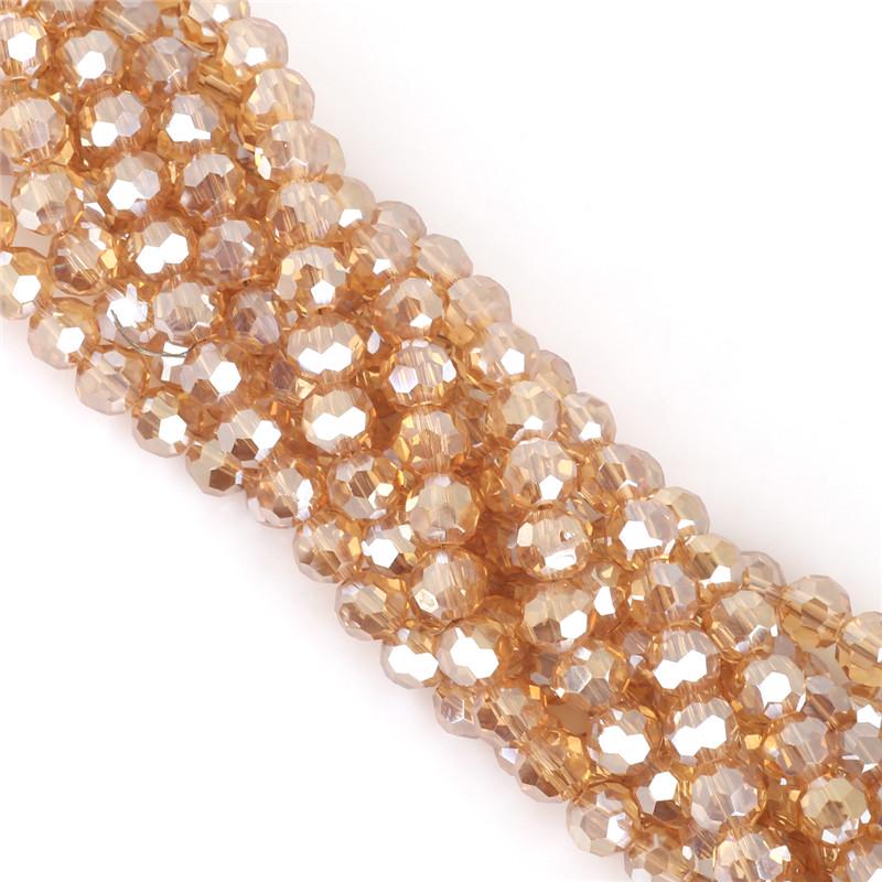 100Pcs Glass Balll Beads Rondelle Faceted Crystal Beads for DIY Jewelry Necklace Bracelet