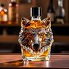 Karafka na whisky ve tvaru hlavy vlka Skleněná láhev Dekorativní karafka na likéry Jedinečná výzdoba baru pro milovníky whisky
