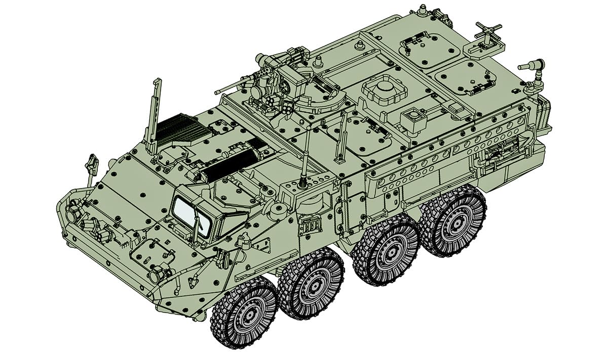 

Trumpeter 1/72 scale American M1130 Stryker Command and Communication Vehicle Plastic Model Kit 07423 (Combat Vehicle)