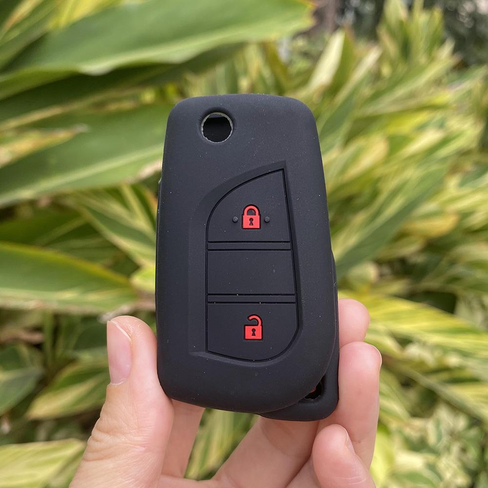 2 3 4 Button Silicone Car Key Case Cover Protect Shell Skin For Toyota Corolla Rav4 C-Hr Yaris Aygo Avensis Scion Vitz Flip Key