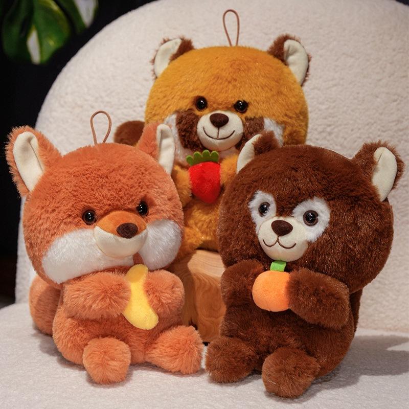 Süß Süß Waschbär Fuchs Puppe Plüschtier Zoo Eichhörnchen Puppe Kinder Beruhigende Puppe