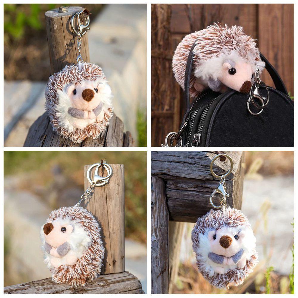 Cute Hedgehog Pattern Plush Key Chain Handbag Keyring Bag Pendant Keyring New Stuffed Keychain