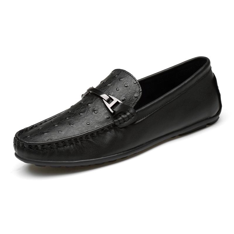 

Men s shoes flat-bottomed driving leather shoes spring and summer low-top foot-fitting Doudou shoes genuine leather cowhide surface casual shoes 45