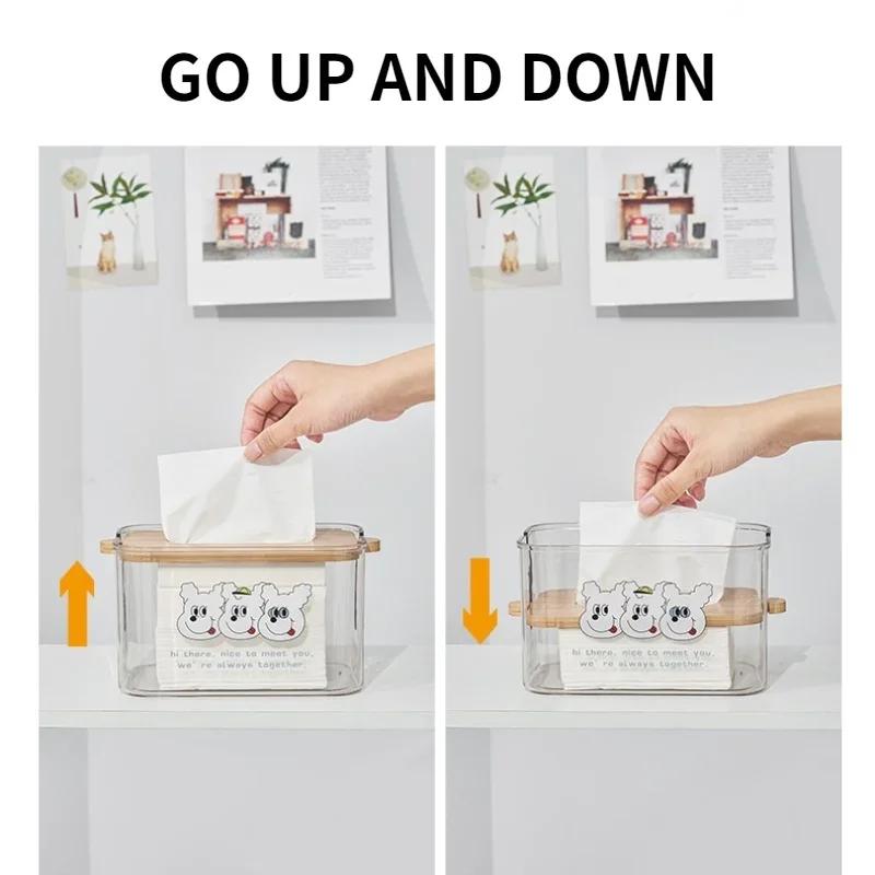 Creative Simple Transparent Paper Towel Box Drawer Paper Home Decoration Suitable for Living Room Kitchen Bathroom Etc