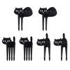 6Pcs Mini Animal Fork Fruit Picks Cute Cartoon Cat Children Fork Bento Lunch Box Decor Accessories