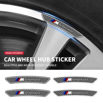 4 Stück Karbonfaser Auto Motorrad Felge Dekorationsaufkleber für BMW M M3 M5 M6 X3 E46 E90 F30 G20 E36 E34 X6 G20 Zubehör