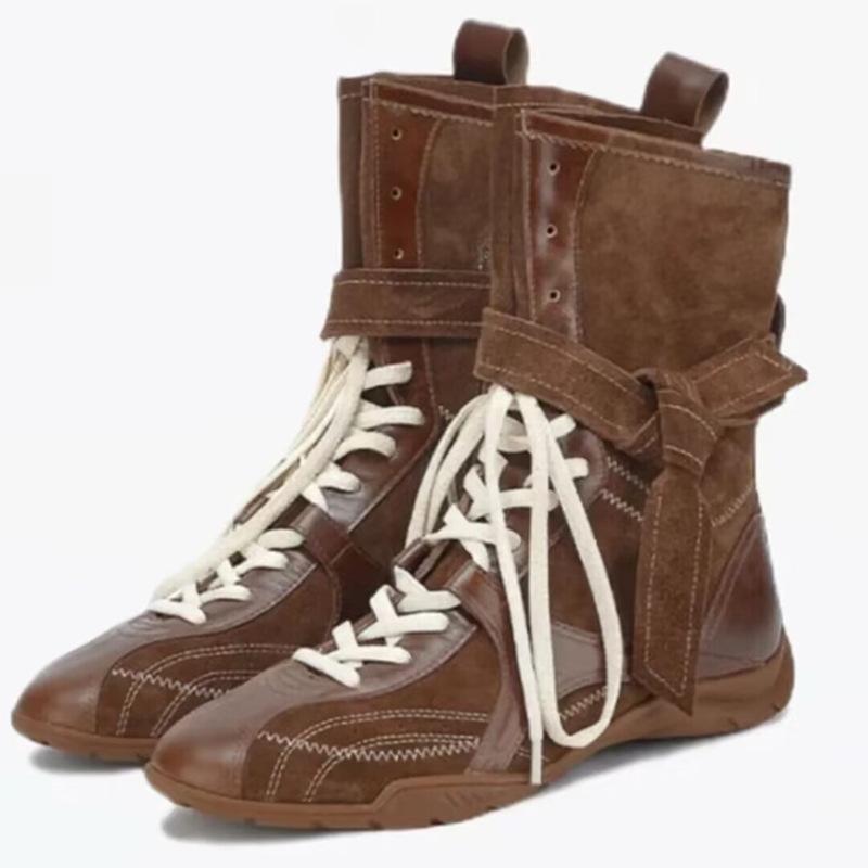 Fashion Winter Women Biker Boots Fashion Belt Buckle Ladies Elegant Platform Flats Short Booties Casual Women's Knight Booties