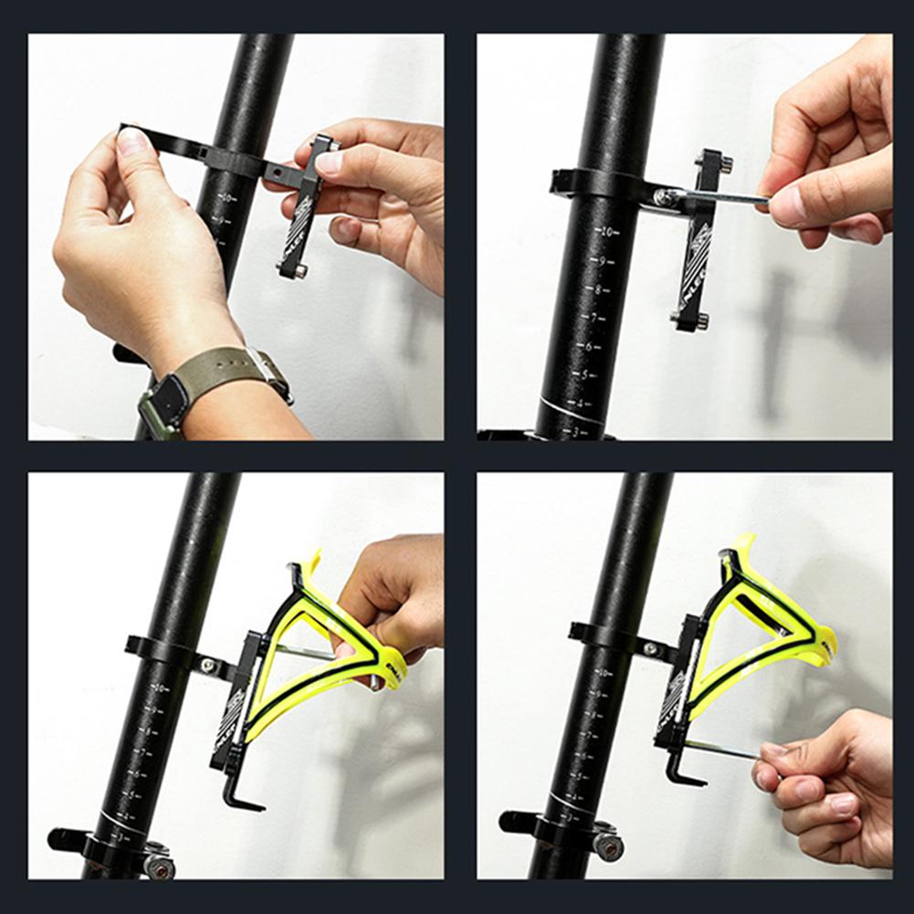 Aluminum Alloy Bicycle  Bottle  Cage  Conversion  Seat Angle Adjustable Water Cup Holder Adapter Fixing Frame (without Bottle Cage)