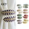 Accessori per Arredamento Morbido 4 Pezzi Fibbia per Tenda, Design a Foglia Metallica, Stile Moderno Senza Foratura Necessaria Clip a Forma di Supporto, Facile da Rimuovere per Decorazione della Casa E