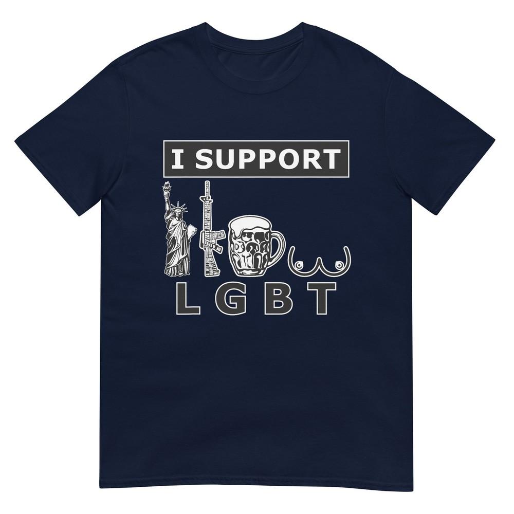 I Support Lgtb Liberty Guns Beer Tits Funny Parody Tshirt S