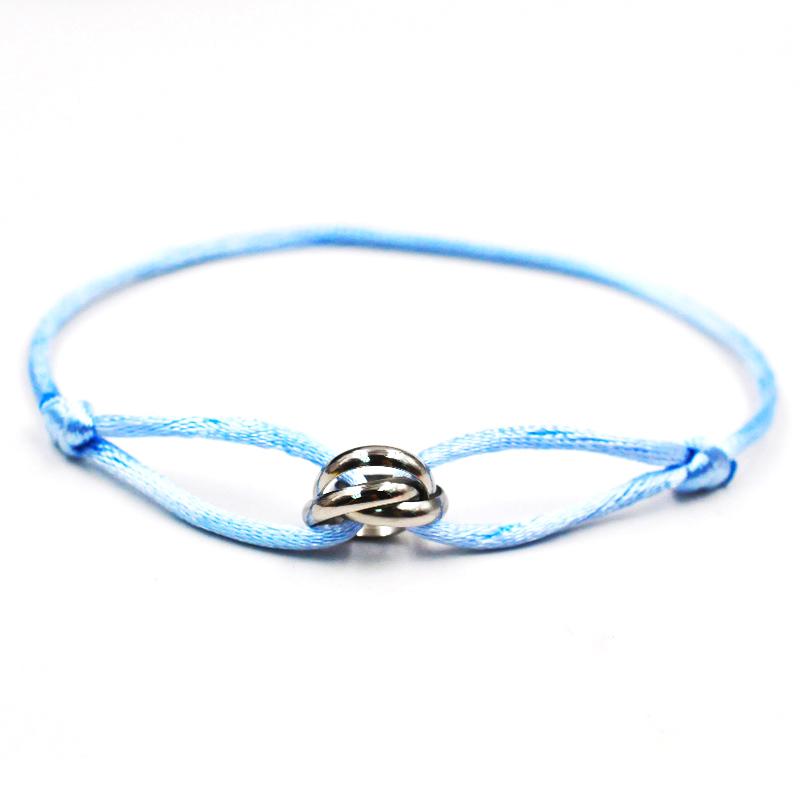 Classic Titanium Steel Lover Three Circles With Colorful Rope Bracelet for Women Men Custom DIY Bracelet New2023