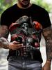 Vintage Hip-hop Men's 3D Skull Printed T-shirt Gothic Style Short Sleeve Trend Street Crew Neck T Shirt Fashion Man Streetwear
