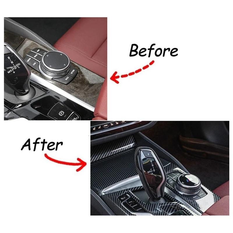 Für -BMW 5 Serie G30 2018-2022 Auto Center Konsole Multimedia Panel Knopf Abdeckung Trim Rahmen Aufkleber