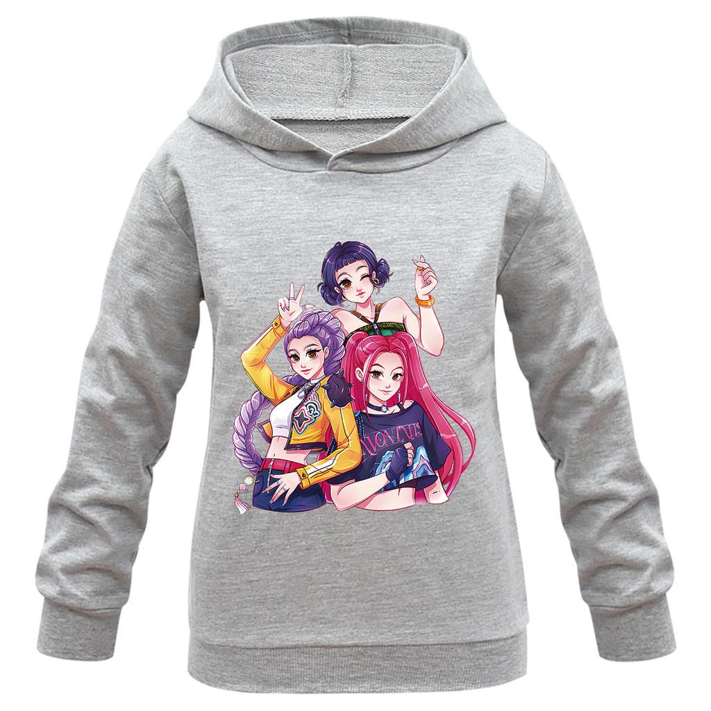 Kids Girls Anime Cartoon K-POP Rumi Zoey Mira Printed Casual Long Sleeves Sweatshirt Hoodies