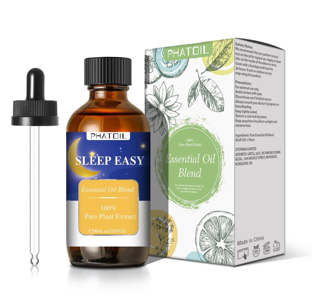 PHATOIL 60ML Essential Oil Blend for Anxiety Ease Sleep Easy Mosquito Repellent Pure Essential Oils and Carrier Oil for Slimming Hair Growth
