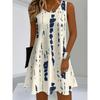 European and American Spring and Summer Women's Tie-dye Digital Printed Casual Long Skirt, Made of Smooth Silk Fabric