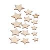 200pcs Unfinished Wood Star Cutouts 10/12/15/20mm DIY Crafts Blank Wooden Pieces Stars Ornaments for Wedding Party