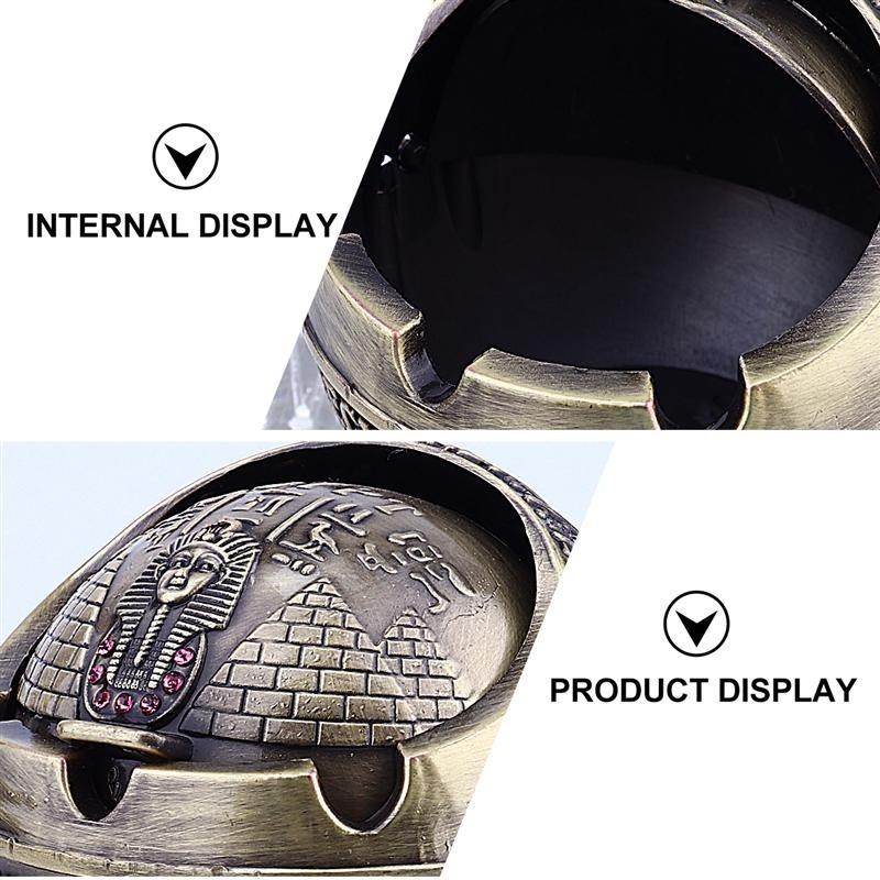 Creative Windproof Metal Ashtray With Lid For Cigar And Cigarettes 1Pc Durable Ash Tray