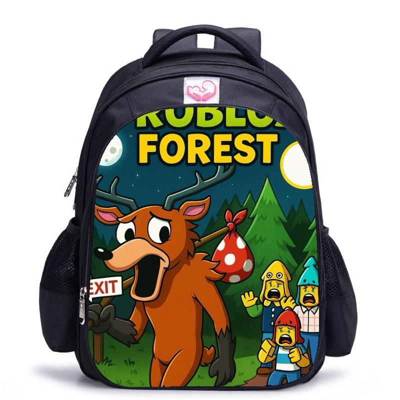 

99 ночей у лісі Рюкзак із мультяшним принтом 7344 Black schoolbag-large size