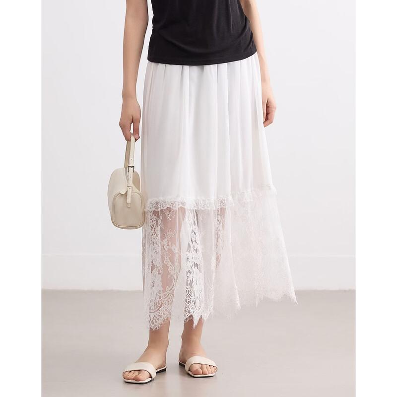 Women s Lace-Trim Elastic Waist Midi Skirt XL