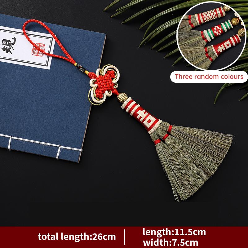 Spring Festival Dustpan Pendant Chinese New Year Broom Pendant Housewarming Lucky Gift Broomstick Copper Coin Hanging Decor