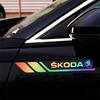 AAAJH1 Zestaw 2 Naklejek Samochodowych Naklejki na Karoserię Odblaskowe Wykończenie do Octavia Superb Rapid Kodiaya Kroya Fabia Kamia Yeti Scala Citigo VRS