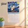 Pet Themed Daily Planner 2027 Oil Painting Cat Wall Calendar 12 Month Funny Planner Jan-Dec Creative Gifts for Women Men Spiral Bound Hanging