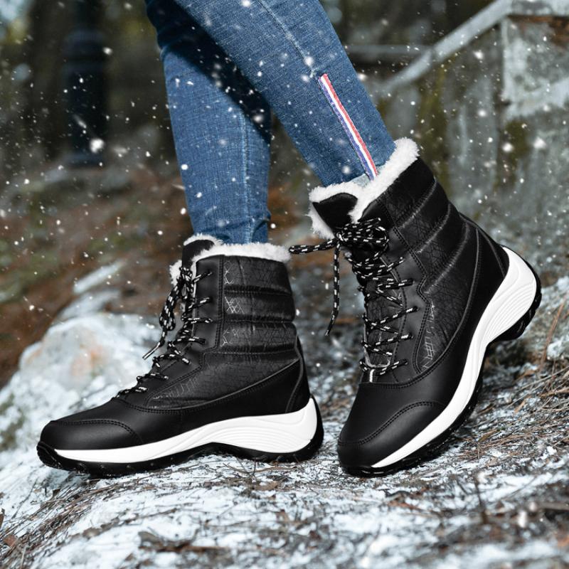 New Women Boots Winter Waterproof Ankle Boots Platform Shoes for Women Keep Warm Snow Boots Plush Winter Shoes Botas Mujer
