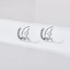 Trendy CZ Claw-Shape Stud Earrings for Women Minimalist Versatile Ear Piercing Accessories Fashion Dating Jewelry Wholesale