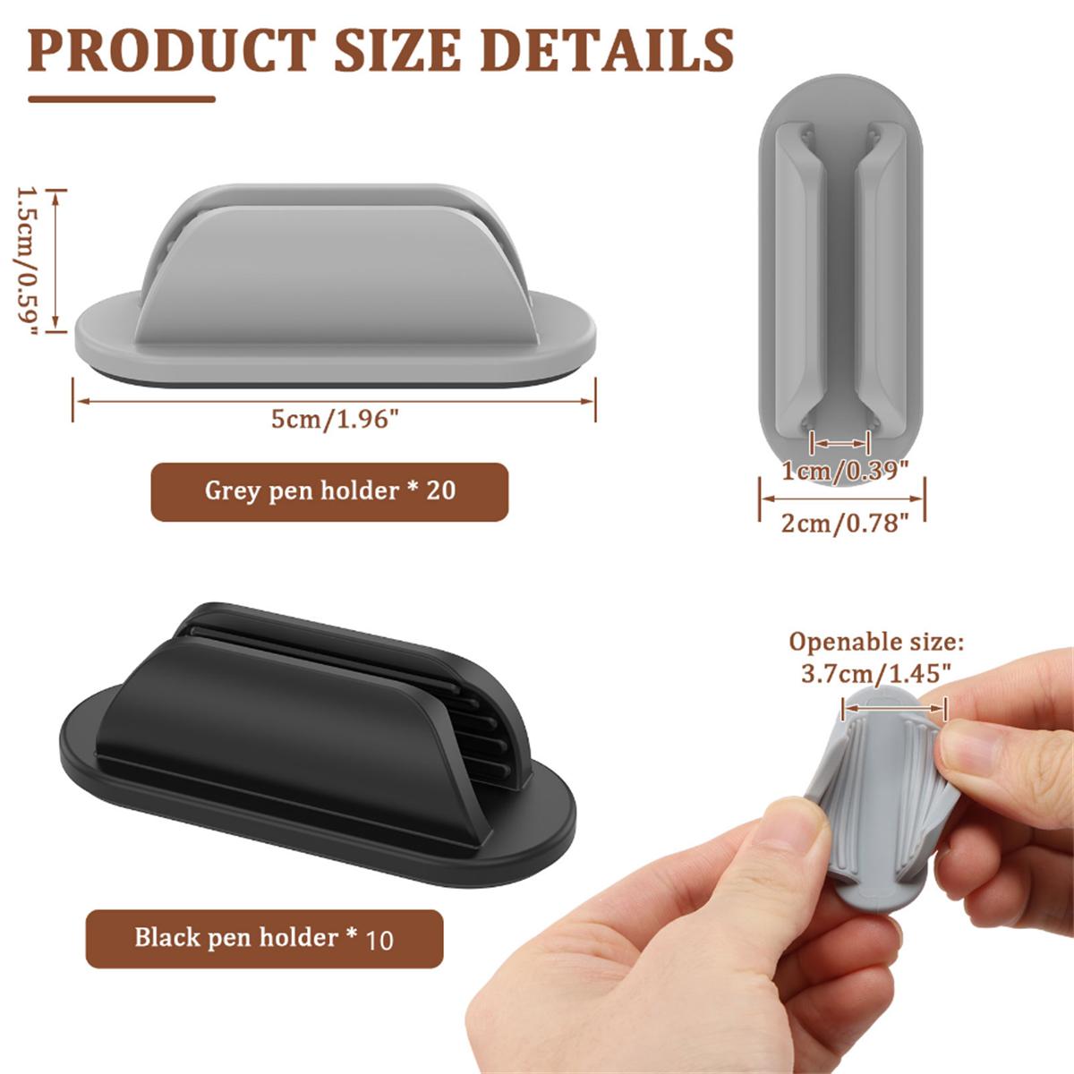 

Мини портативные зажимы-держатели для ручек из мягкого силикона, самоклеящиеся застежки для крепления к ноутбуку, столу, блокнотам, зажимы для хранения карандашей, предотвращающие потерю