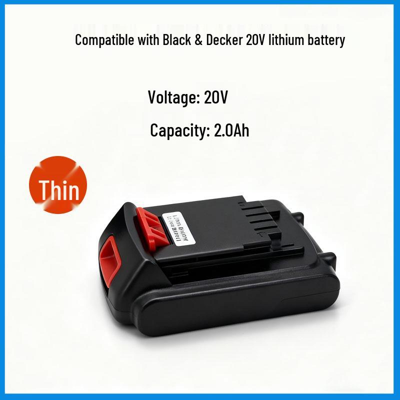 Compatible with Black & Decker 20V/18V High-Capacity Electric Drill Wrench Lithium Battery