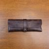 Korean Style Vintage Vegetable Tanned Leather Long Wallet Pencil Case Large Capacity Multi-Purpose Stationery Eyeglass Holder