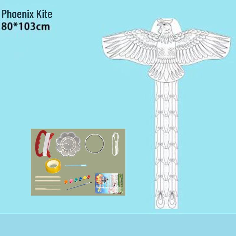 

Вэйфан Набор для раскрашивания воздушного змея ручной работы для детей: Полный набор с бамбуковой рамкой и принадлежностями для раскрашивания граффити. Standard