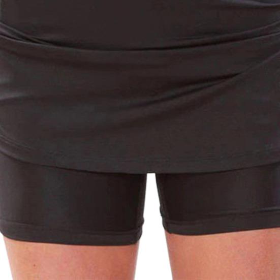 Pantalones cortos falda bolsillos de color sólido verano línea A pantalones cortos de entrenamiento de doble capa para fitness