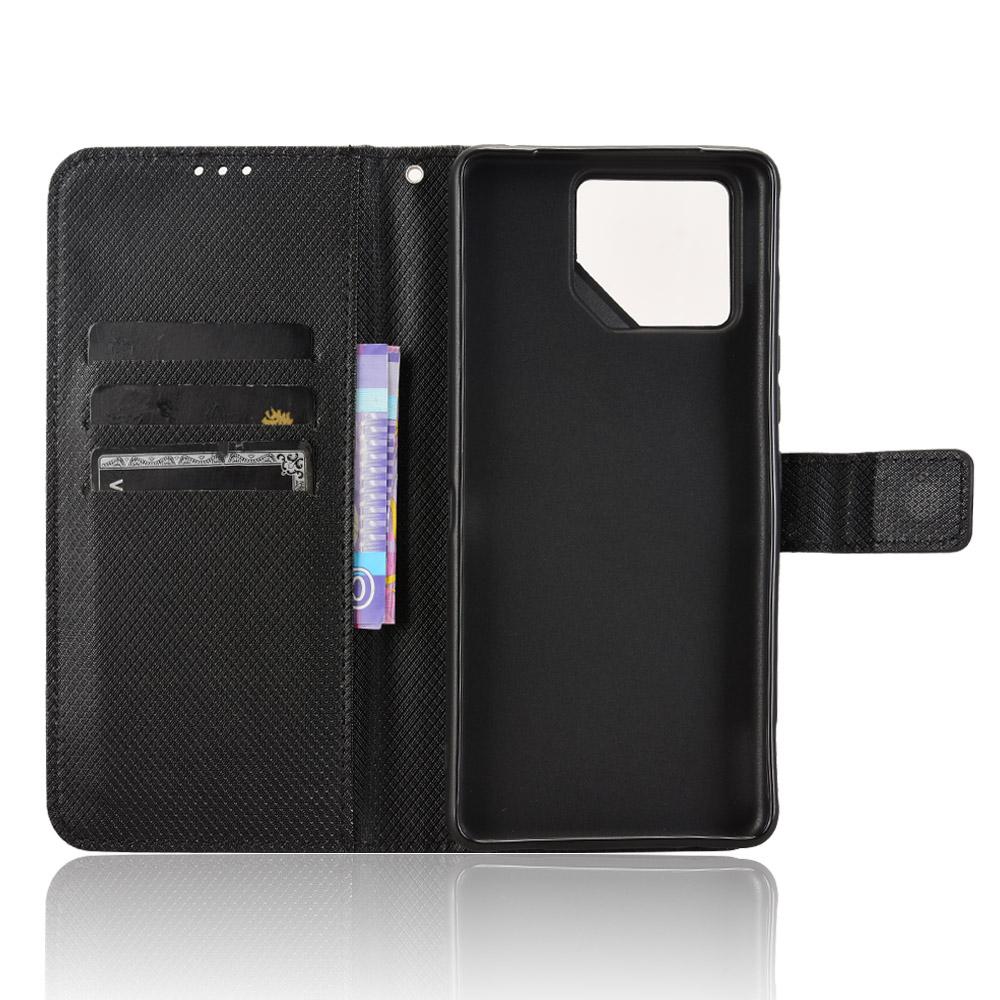 

Чохол для телефону Asus ROG Phone 9 5G/Phone 9 Pro 5G зі штучної шкіри з діамантовою текстурою, гаманець Purple