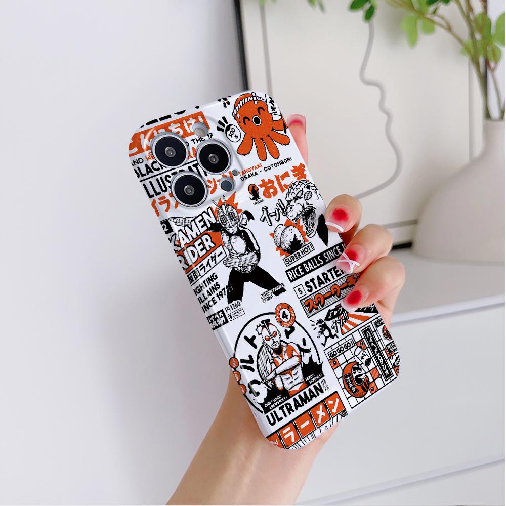 All-inclusive Film Phone Case Cartoon Fashion Design Hard Shell Full Cover Camera Protection Case for iPhone Huawei Honor Vivo Google