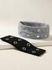 Ensemble de 3 Bandeaux Larges Perforés Style Y2K Grunge Punk Accessoires de Cheveux Mode Pour Streetwear