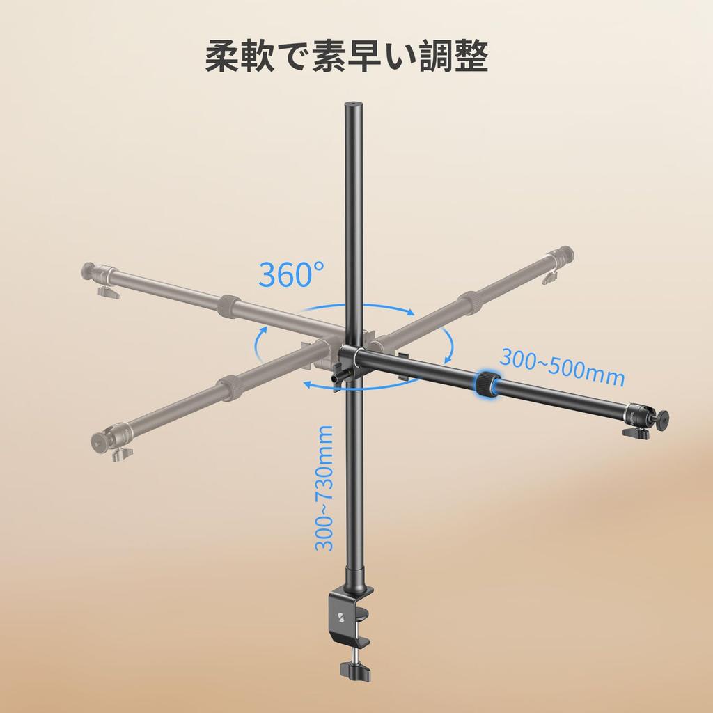 SmallRig Desktop Support Kit, Arm Desk Mount with 360° Ball Head, Mount Stand for Cameras, Cell Phones, Lights, and Microphones, 4938
