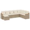 VidaXL Salon de Jardin avec Coussins 8 pcs, Canapés de Terrasse, Ensemble de Meubles de Patio, Mobilier d'Extérieur, Beige 3226247